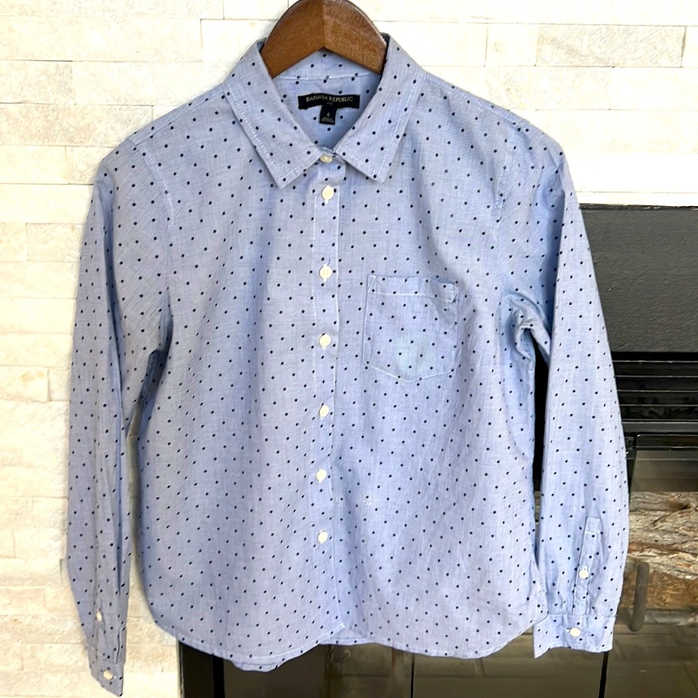 Banana Republic Blue Polka Dot Dress/Work Top, size small